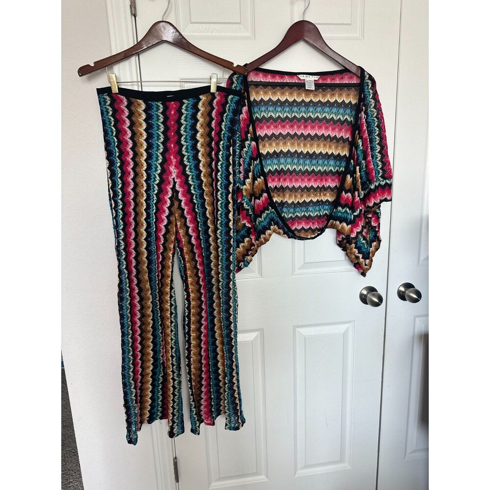 Trina Turk Crochet Knit Chevron Set
